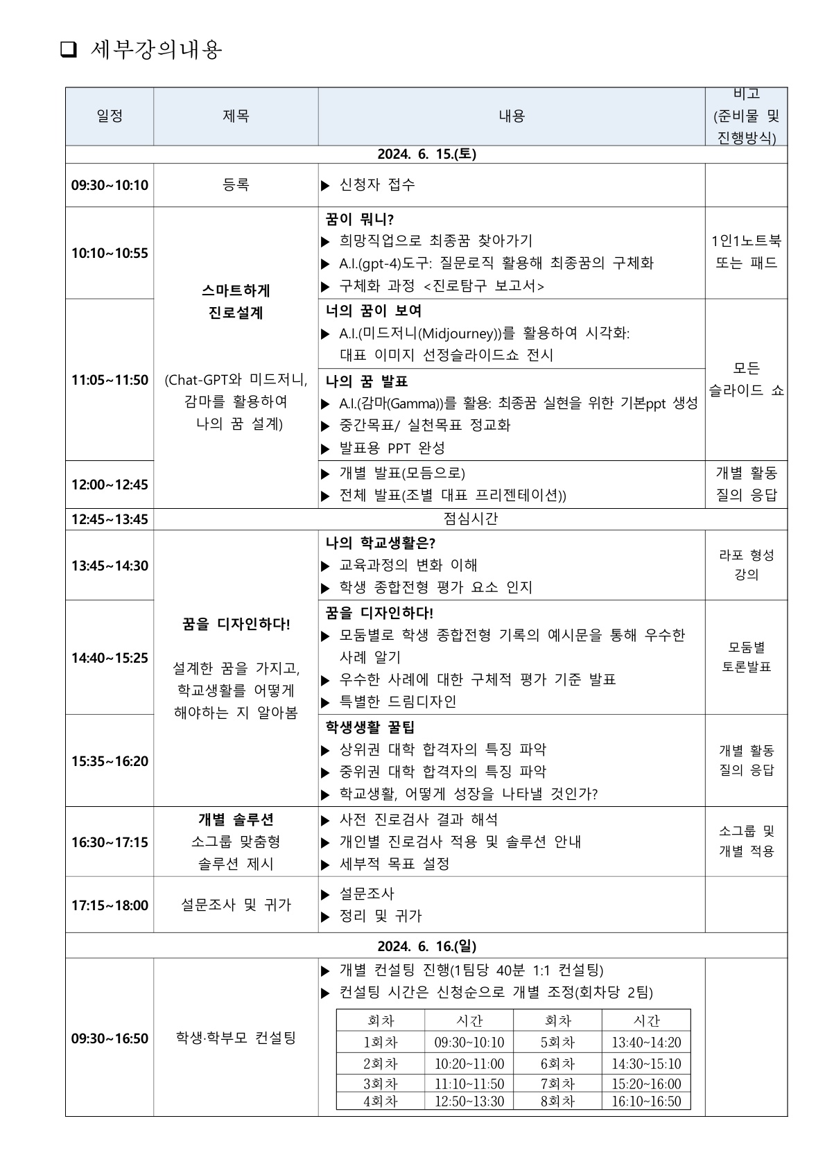 고등 스마트 진로설계 프로그램 수강생 모집